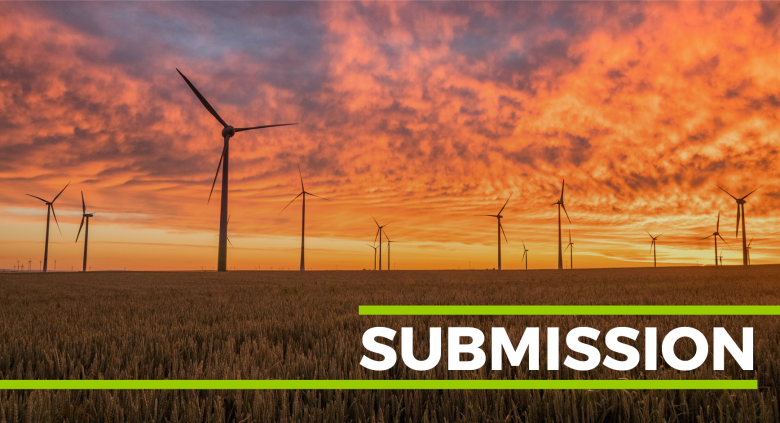Image of wind turbines denoting a submission about energy